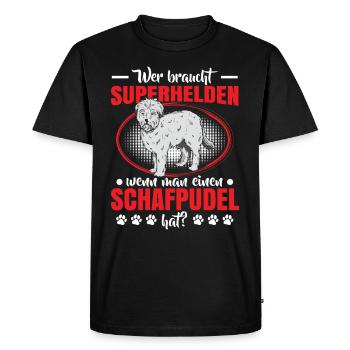 Sheep Poodle is my hero Old German Herding Dog - Men's Premium Organic T-Shirt - black - Front - Nico (187cm)
