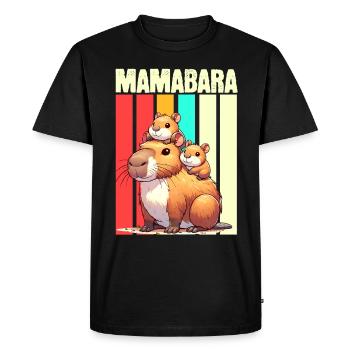 Mamabara Mère Capybara - T-shirt Premium bio Homme - noir - Devant - Nico (187cm)