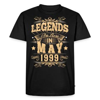 May 1999 Birthday Legend - Men's Premium Organic T-Shirt - black - Front - Nico (187cm)