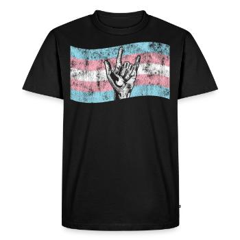 Fierté LGBT transgenre - T-shirt Premium bio Homme - noir - Devant - Nico (187cm)