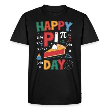 Happy Pi Day - Men's Premium Organic T-Shirt - black - Front - Nico (187cm)