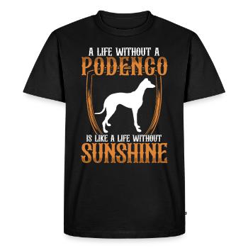 Podenco Greyhound La vie sans Podenco - T-shirt Premium bio Homme - noir - Devant - Nico (187cm)