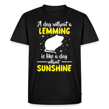 Lemming Vole Life Without Lemming - Men's Premium Organic T-Shirt - black - Front - Nico (187cm)