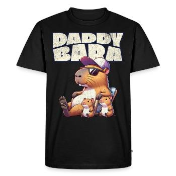 Daddybara Capybara Père Papa - T-shirt Premium bio Homme - noir - Devant - Nico (187cm)