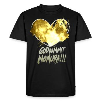 Goddammit Nomura – Golden Heart Design - Men's Premium Organic T-Shirt - black - Front - Nico (187cm)