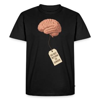 Do Not Return to Sender – Brain Seeks Owner - Men's Premium Organic T-Shirt - black - Front - Nico (187cm)