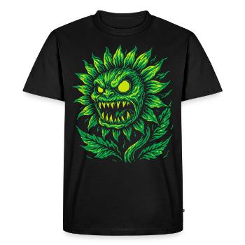 Tournesol démoniaque dans le style néon - T-shirt Premium bio Homme - noir - Devant - Nico (187cm)