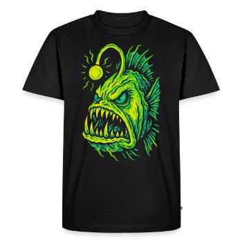 Style Fureur de poisson-grenouille des profondeurs lumineux - T-shirt Premium bio Homme - noir - Devant - Nico (187cm)