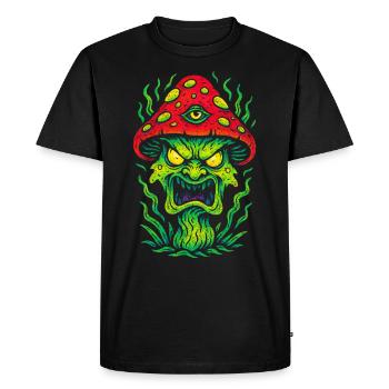Psycho Toadstool avec troisième œil - T-shirt Premium bio Homme - noir - Devant - Nico (187cm)