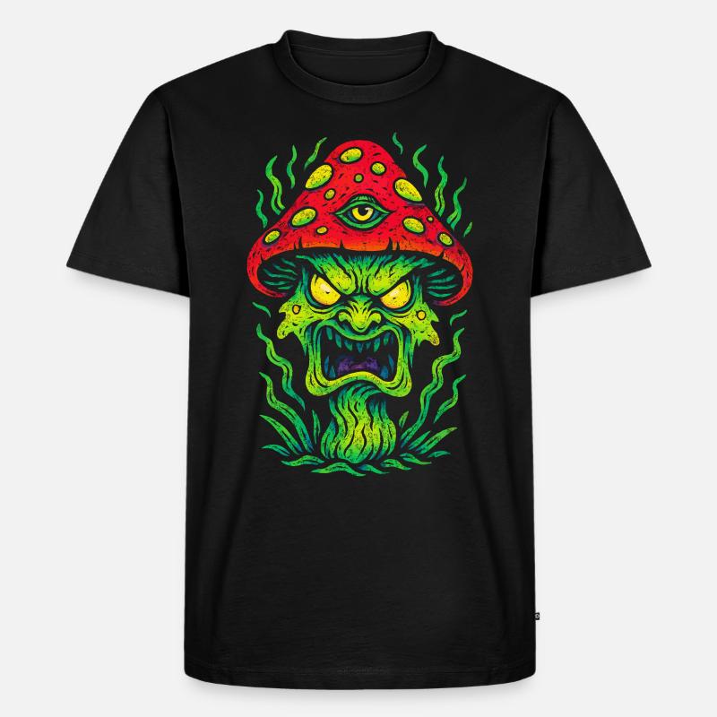 Psycho Toadstool with Third Eye - Men's Premium Organic T-Shirt - black