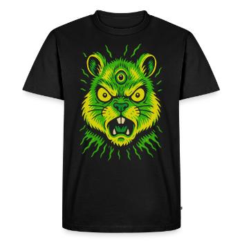 Psycho rongeur avec néon du troisième œil - T-shirt Premium bio Homme - noir - Devant - Nico (187cm)