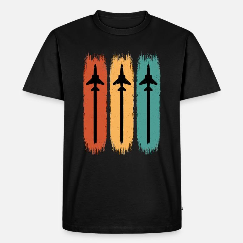 Kampfjet - Männer Premium Bio T-Shirt - Schwarz