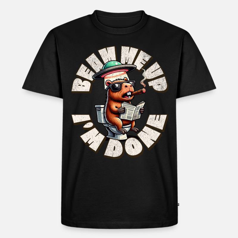 Beam Me Up I'm Done - Männer Premium Bio T-Shirt - Schwarz