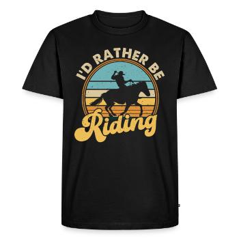 I'D Rather Be Riding - Men's Premium Organic T-Shirt - black - Front - Nico (187cm)