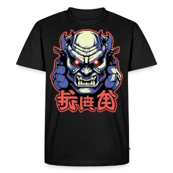 The Japanese Samurai Demon - Men's Premium Organic T-Shirt - black - Front - Nico (187cm)