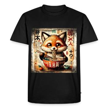 Ramen Fox Grunge Style d’affiche - T-shirt Premium bio Homme - noir - Devant - Nico (187cm)