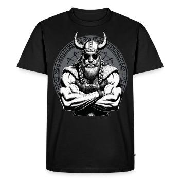Norse Mythology Viking Warrior Valhalla - Men's Premium Organic T-Shirt - black - Front - Nico (187cm)