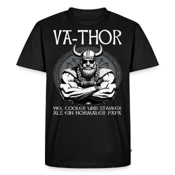 VA-THOR VIKING Père Papa Viking Fête des Pères - T-shirt Premium bio Homme - noir - Devant - Nico (187cm)
