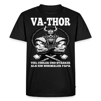 VA-THOR VIKING Père Papa Viking Fête des Pères - T-shirt Premium bio Homme - noir - Devant - Nico (187cm)