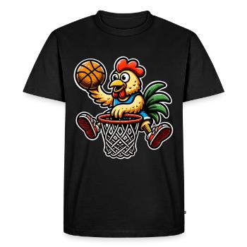 Basketball Chicken - Men's Premium Organic T-Shirt - black - Front - Nico (187cm)