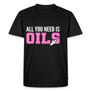 You Need Oils Seller Gift - Men's Premium Organic T-Shirt - black - Front - Nico (187cm)
