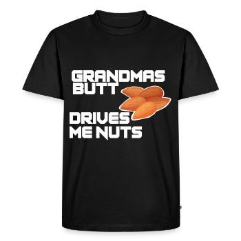Grandma's butt drives me crazy Funnier - Men's Premium Organic T-Shirt - black - Front - Nico (187cm)