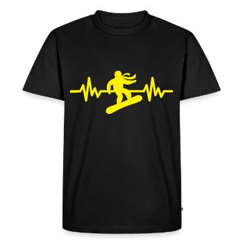 Heartbeat Snowboard - Sports d’hiver Piste de neige - T-shirt Premium bio Homme - noir - Devant - Nico (187cm)