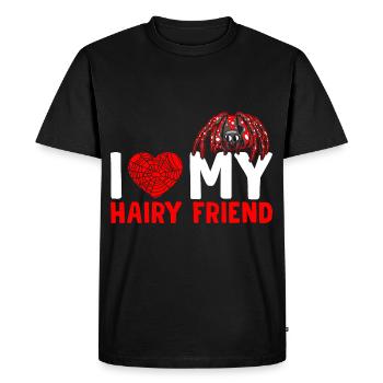 J’aime ma petite amie poilue propriétaire de tarentule - T-shirt Premium bio Homme - noir - Devant - Nico (187cm)