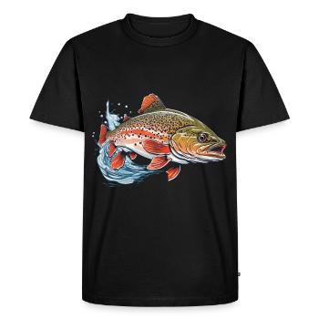 Trout in Water Fish Design Fishing and Fishing - Men's Premium Organic T-Shirt - black - Front - Nico (187cm)