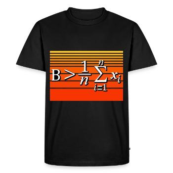 Jeu de mots mathématique - Soyez supérieur à la moyenne - T-shirt Premium bio Homme - noir - Devant - Nico (187cm)