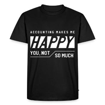 Accounting Makes me Happy - Accountant Funny Gift - Men's Premium Organic T-Shirt - black - Front - Nico (187cm)