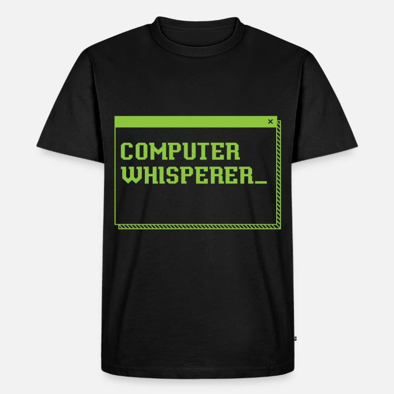 Computer-Flüsterer - Männer Premium Bio T-Shirt - Schwarz