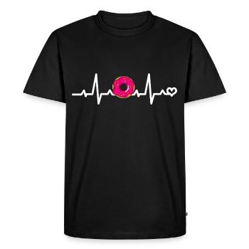 Pink Donut Love - Men's Premium Organic T-Shirt - black - Front - Nico (187cm)
