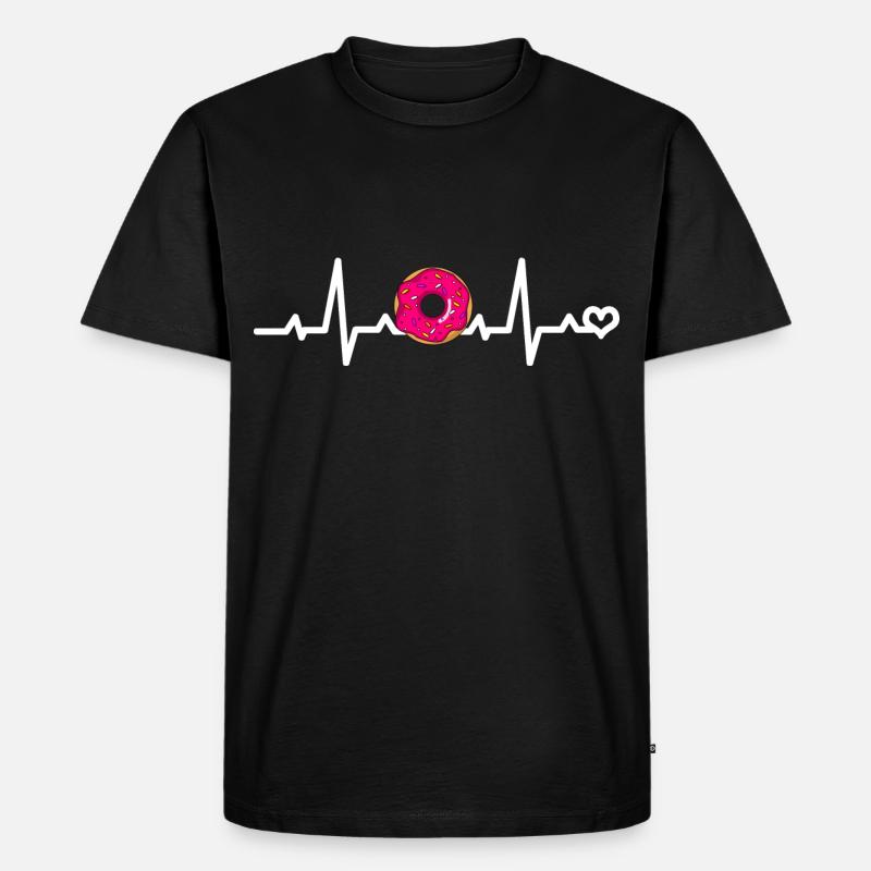 Pinker Donut Liebe - Männer Premium Bio T-Shirt - Schwarz