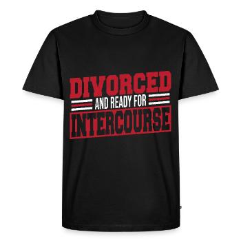 Mariage, séparation, divorce séparé - T-shirt Premium bio Homme - noir - Devant - Nico (187cm)