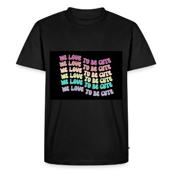 Nous aimons être mignons - T-shirt Premium bio Homme - noir - Devant - Nico (187cm)