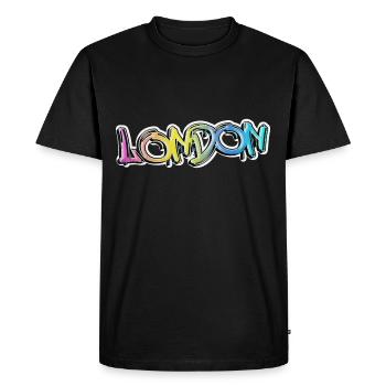 Londres Angleterre UK City Graffiti Spray Sprayer - T-shirt Premium bio Homme - noir - Devant - Nico (187cm)