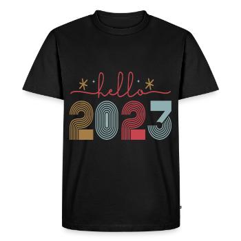Joyeux Nouvel An 2023 Réveillon du Nouvel An Noël - T-shirt Premium bio Homme - noir - Devant - Nico (187cm)