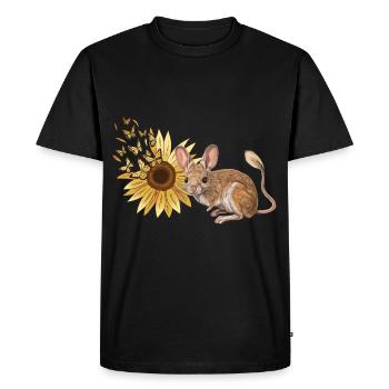 Chinchilla Rodent Flower Fantasy Butterfly - Men's Premium Organic T-Shirt - black - Front - Nico (187cm)