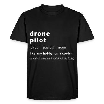 Définition Pilote de drone - T-shirt Premium bio Homme - noir - Devant - Nico (187cm)