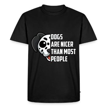 Les chiens sont plus gentils que la plupart des gens - T-shirt Premium bio Homme - noir - Devant - Nico (187cm)