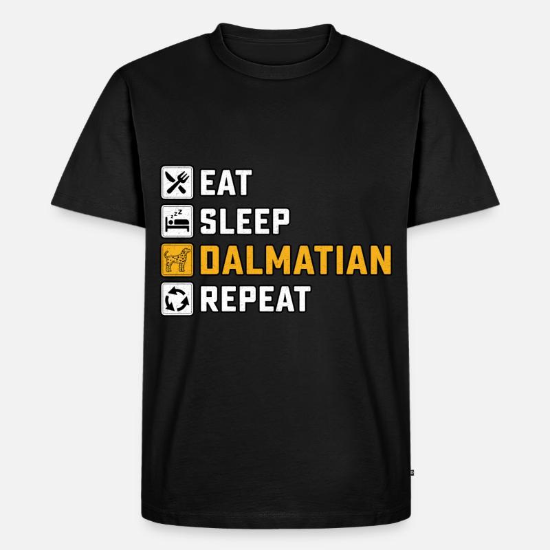 Eat sleep dalmatian repeat - Männer Premium Bio T-Shirt - Schwarz