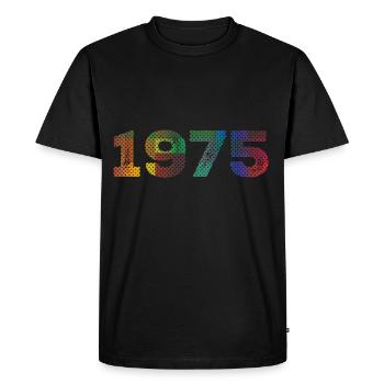 Millésime 1975 - T-shirt Premium bio Homme - noir - Devant - Nico (187cm)