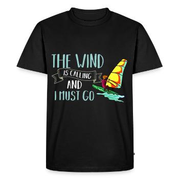 Planche à voile Voile Paddle Windsurfer Eau - T-shirt Premium bio Homme - noir - Devant - Nico (187cm)