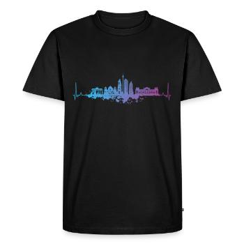 Berlin Battements de cœur - T-shirt Premium bio Homme - noir - Devant - Nico (187cm)