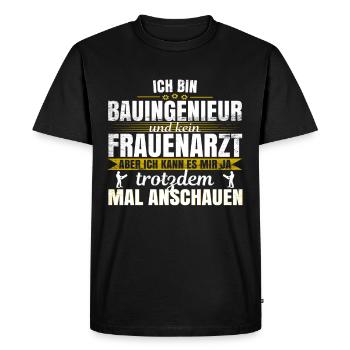 Bauingenieur Geschenkidee Ingenieur Maschinenbau - Männer Premium Bio T-Shirt - Schwarz - Vorne - Nico (187cm)