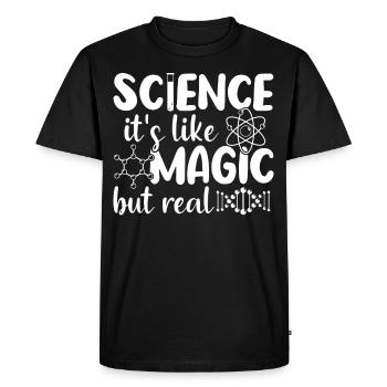 Science Research Saying - Men's Premium Organic T-Shirt - black - Front - Nico (187cm)