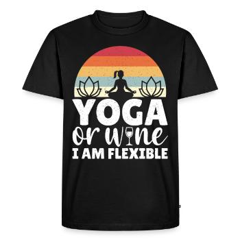 Yoga Méditation vintage rétro - T-shirt Premium bio Homme - noir - Devant - Nico (187cm)