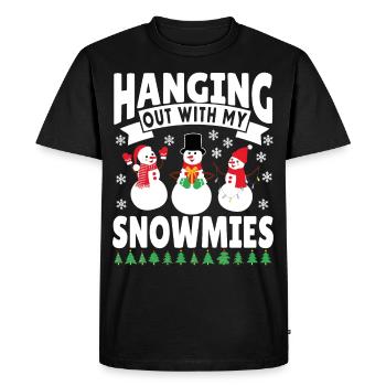 Passer du temps avec mes Snowmies - T-shirt Premium bio Homme - noir - Devant - Nico (187cm)