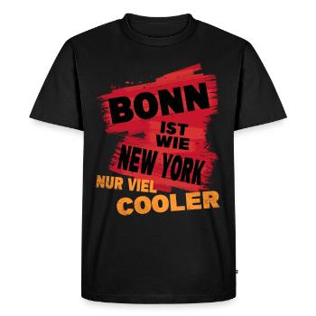 Bonn Allemagne Le dicton de la ville est comme New York - T-shirt Premium bio Homme - noir - Devant - Nico (187cm)